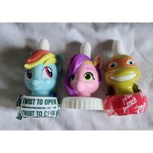 Good 2 Grow My Little Pony & TNMT Toppers Set of 3 Rare Spout Error